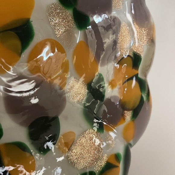 Vintage Murano Mottled Large Pumpkin Squash! Stunning! Unique OOAK! - Picture 3 of 12